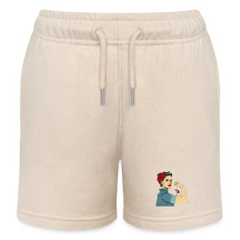 STRONG WOMEN - Kids Organic Sweat Shorts by Stanley/Stella - soft Ecru - Front