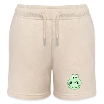 Funny crocodile - Creative illustration - Kids Organic Sweat Shorts by Stanley/Stella - soft Ecru - Front