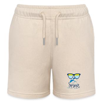 Dolphins, Ocean, Summer - Kids Organic Sweat Shorts by Stanley/Stella - soft Ecru - Front