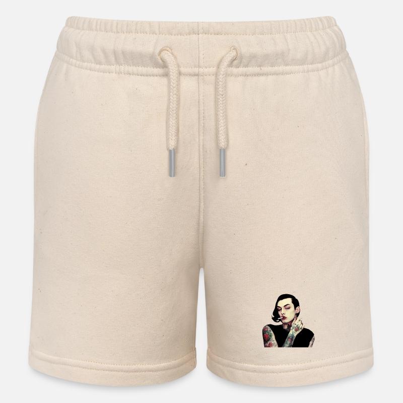 Femme Gothique Tatouée Avec Cigarette - Short de jogging enfant bio Stanley/Stella - écru doux