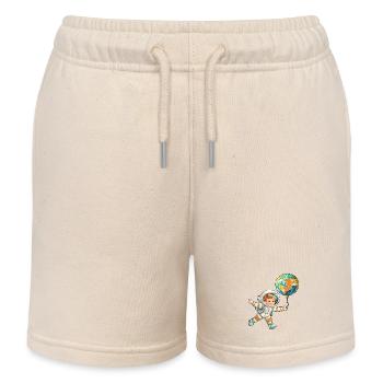3 Birthday Astronaut 3 Years Space Earth - Kids Organic Sweat Shorts by Stanley/Stella - soft Ecru - Front