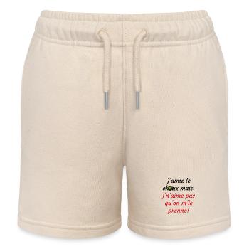 j'aime le choux ms j'n'aime pas qu'on m'le prenne - Short de jogging enfant bio Stanley/Stella - écru doux - Devant