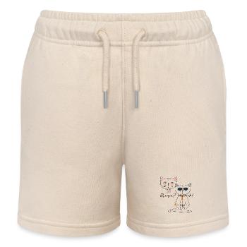 Chat et matou demain ? D’ACCORD! - Short de jogging enfant bio Stanley/Stella - écru doux - Devant