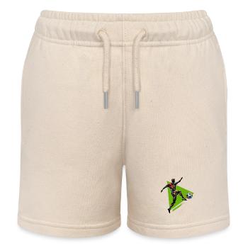 dynamic soccer player playing soccer - Kids Organic Sweat Shorts by Stanley/Stella - soft Ecru - Front