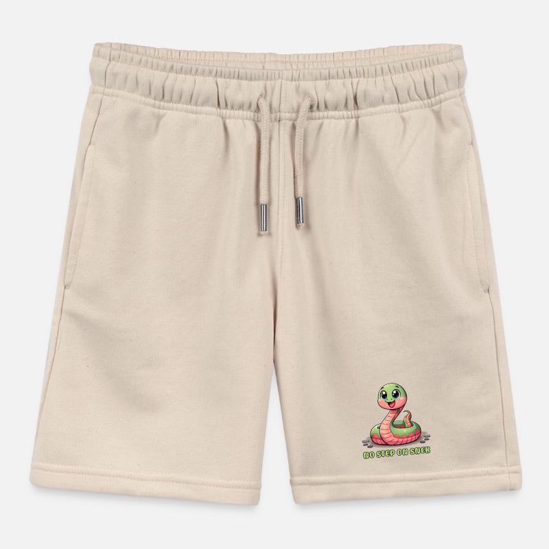 No Step on Snek: Hilarious Warning Sign Kids Organic Sweat Shorts by Stanley/Stella
