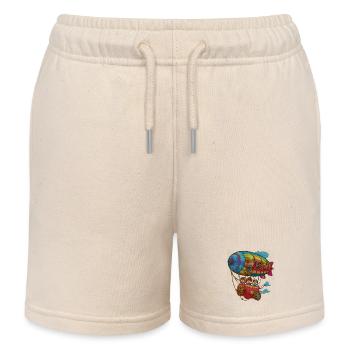 Kunstvolles Steampunk-Luftschiff - Kinder Organic Joggingshorts Mini Bolter von Stanley/Stella - Natur - Vorne