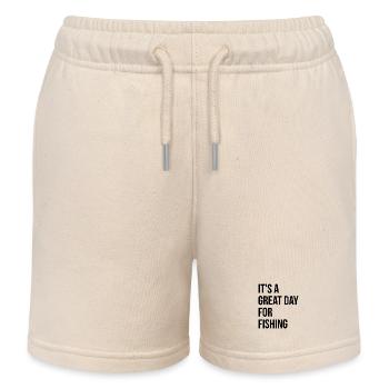 Fishing Fishing Fishing - Kids Organic Sweat Shorts by Stanley/Stella - soft Ecru - Front