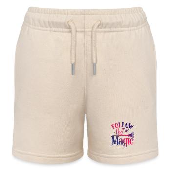 Follow the Magic Broomstick - Kids Organic Sweat Shorts by Stanley/Stella - soft Ecru - Front