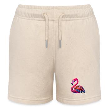 Flamingo - Kids Organic Sweat Shorts by Stanley/Stella - soft Ecru - Front