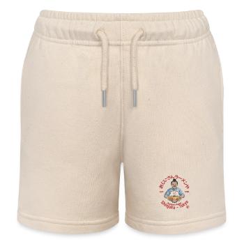 Grandpa's Ramen Shop in Shinjuku - Kids Organic Sweat Shorts by Stanley/Stella - soft Ecru - Front