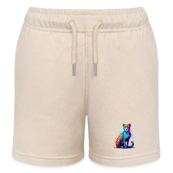 Cheetah - Kids Organic Sweat Shorts by Stanley/Stella - soft Ecru - Front