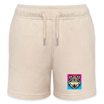 Wolf - Kids Organic Sweat Shorts by Stanley/Stella - soft Ecru - Front