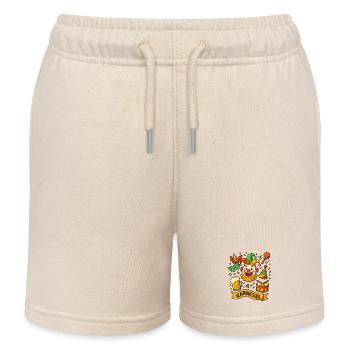 Bunter Karnevals Clown mit Trommel - Kinder Organic Joggingshorts Mini Bolter von Stanley/Stella - Natur - Vorne