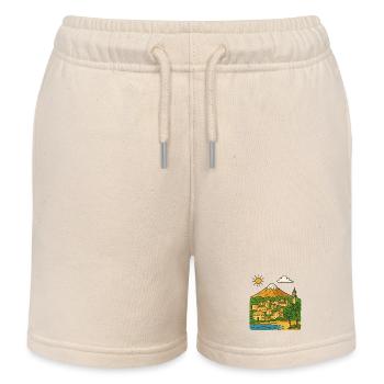 Farbige Stadtlandschaft von Teneriffa - Kinder Organic Joggingshorts Mini Bolter von Stanley/Stella - Natur - Vorne