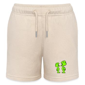 2 Frösche schreien sich wütend an lustig streiten - Kinder Organic Joggingshorts Mini Bolter von Stanley/Stella - Natur - Vorne