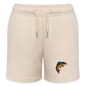 Jumping Carp - Kids Organic Sweat Shorts by Stanley/Stella - soft Ecru - Front