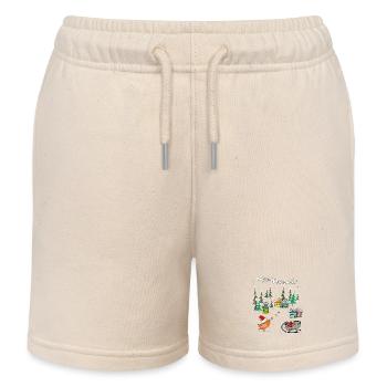 Merry Xmas - Kids Organic Sweat Shorts by Stanley/Stella - soft Ecru - Front