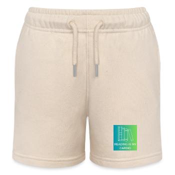 Lesen ist mein Cardio - Kinder Organic Joggingshorts Mini Bolter von Stanley/Stella - Natur - Vorne