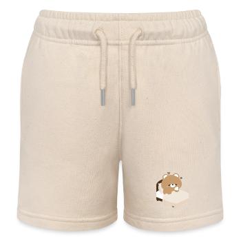 Schlafbär auf dem Bett - Kinder Organic Joggingshorts Mini Bolter von Stanley/Stella - Natur - Vorne