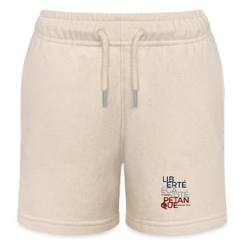 Liberté Égalité Pétanque Boule - Short de jogging enfant bio Stanley/Stella - écru doux - Devant