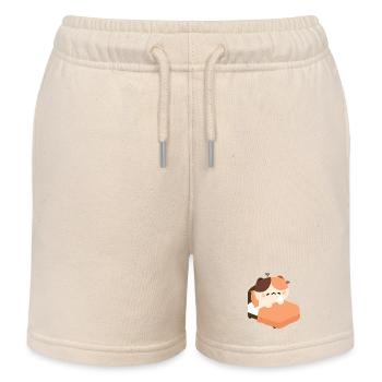 Schläfrige Schildkrötenkatze - Kinder Organic Joggingshorts Mini Bolter von Stanley/Stella - Natur - Vorne