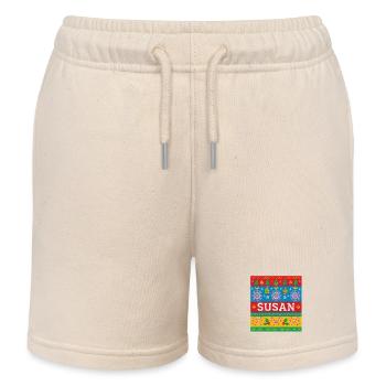 Personalisierte Susan-Weihnachtskunst - Kinder Organic Joggingshorts Mini Bolter von Stanley/Stella - Natur - Vorne