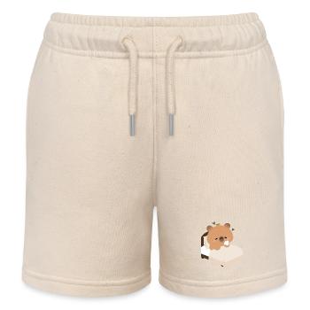 Schläfrige Kapybara im gemütlichen Bett - Kinder Organic Joggingshorts Mini Bolter von Stanley/Stella - Natur - Vorne
