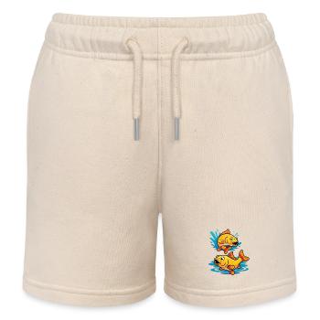 Karpfen – Sportfischer Design mit zwei Karpfen - Kinder Organic Joggingshorts Mini Bolter von Stanley/Stella - Natur - Vorne