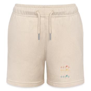 Pétanque heartbeats gift bowler - Kids Organic Sweat Shorts by Stanley/Stella - soft Ecru - Front