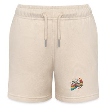 Pense Positive Arc en Ciel - Short de jogging enfant bio Stanley/Stella - écru doux - Devant