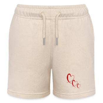 HERZ. VALENTINSTAG. HERZ. ICH LIEBE DICH. ICH LIEBE - Kinder Organic Joggingshorts Mini Bolter von Stanley/Stella - Natur - Vorne