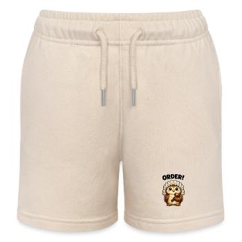 Owl Judge Order - Kids Organic Sweat Shorts by Stanley/Stella - soft Ecru - Front