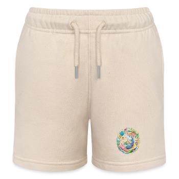 Leseratte im Bücherkreis Lesefluss Bücherwurm - Kinder Organic Joggingshorts Mini Bolter von Stanley/Stella - Natur - Vorne