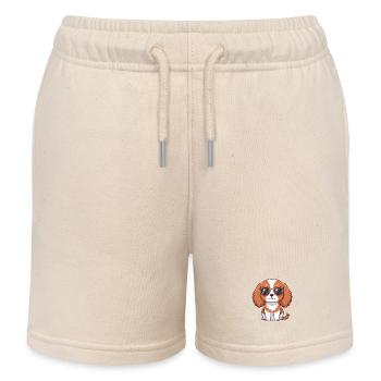 Classy Puppy Sunglasses - Kids Organic Sweat Shorts by Stanley/Stella - soft Ecru - Front