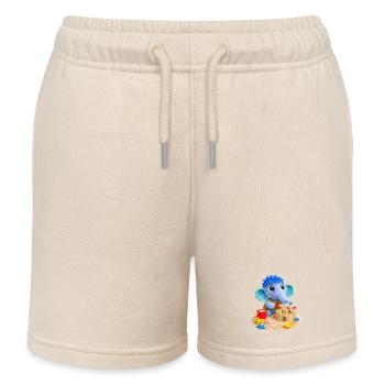 Leo Longnose sur la plage - Short de jogging enfant bio Stanley/Stella - écru doux - Devant