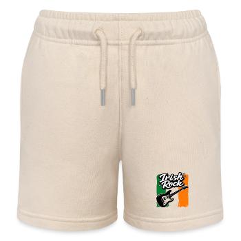 Electric Guitar St Patrick Flag Rock Gift - Kids Organic Sweat Shorts by Stanley/Stella - soft Ecru - Front