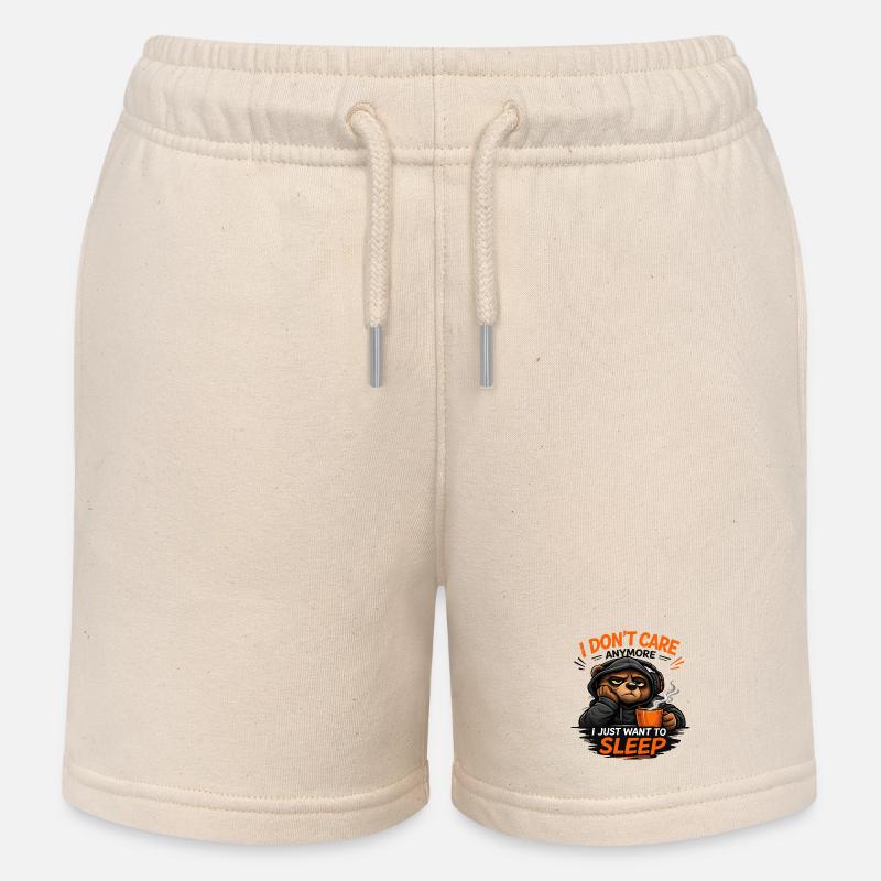 Design du T-shirt de Sommeil Grumpy Bear - Short de jogging enfant bio Stanley/Stella - écru doux