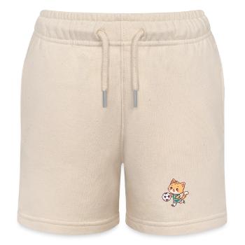 Katzenfuß-Kawaii-Plüschtier - Kinder Organic Joggingshorts Mini Bolter von Stanley/Stella - Natur - Vorne