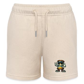 Sanduhr mit Sonnenbrillen-Vibes - Kinder Organic Joggingshorts Mini Bolter von Stanley/Stella - Natur - Vorne