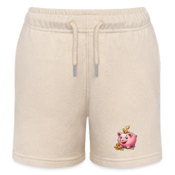 Sparschwein Glücksgold - Kinder Organic Joggingshorts Mini Bolter von Stanley/Stella - Natur - Vorne