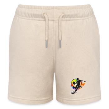 Fußball Shirt Spieler Silhouette Soccer Ball - Kinder Organic Joggingshorts Mini Bolter von Stanley/Stella - Natur - Vorne