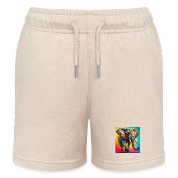 Elefant - Kinder Organic Joggingshorts Mini Bolter von Stanley/Stella - Natur - Vorne