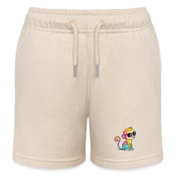 Rainbow Monkey Chic Brille - Kinder Organic Joggingshorts Mini Bolter von Stanley/Stella - Natur - Vorne