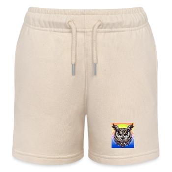 Eule - Kinder Organic Joggingshorts Mini Bolter von Stanley/Stella - Natur - Vorne