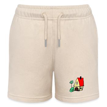 House Hut Cottage - Kids Organic Sweat Shorts by Stanley/Stella - soft Ecru - Front