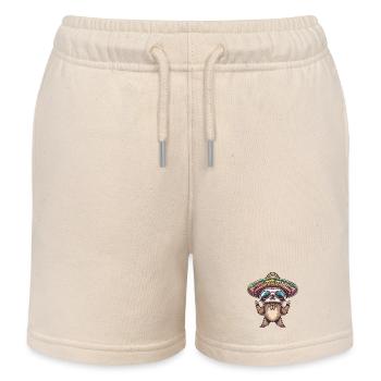 Faultier Lustig Sombrero - Kinder Organic Joggingshorts Mini Bolter von Stanley/Stella - Natur - Vorne
