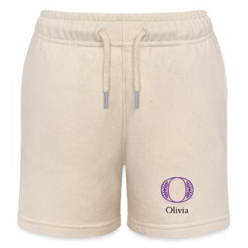 Ornamentelles O-Blattwerk Logo - Kinder Organic Joggingshorts Mini Bolter von Stanley/Stella - Natur - Vorne
