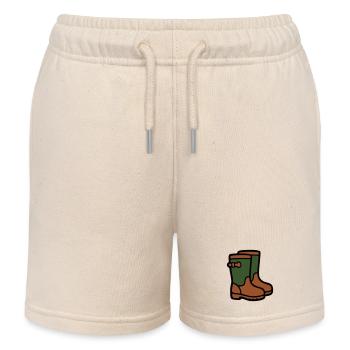 Rubber boots Gardening Muddy weather Rain - Kids Organic Sweat Shorts by Stanley/Stella - soft Ecru - Front