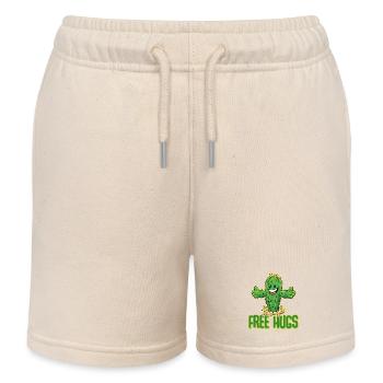 Kaktus Free Hugs Lustiger Cartoon - Kinder Organic Joggingshorts Mini Bolter von Stanley/Stella - Natur - Vorne