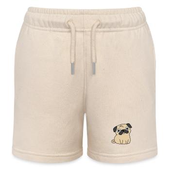 Mignon chiot Kawaii Pug Dog - Short de jogging enfant bio Stanley/Stella - écru doux - Devant